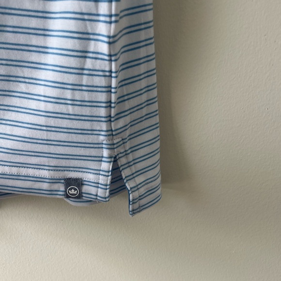 Peter Millar Seaside Men’s Drirelease Natural Touch Blue & White Striped Polo - Picture 5 of 5